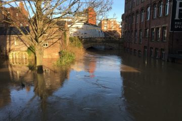 Flooding over Foss bridge in york