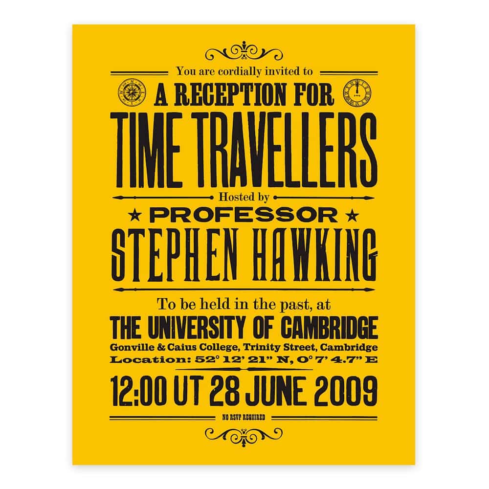 Help Stephen Hawking prove time travel is possible - Harriet Sugarcookie