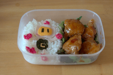 Cute Food - Bomberman themed chicken teriyaki