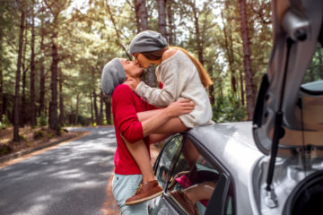 Cute, young lovers in the honeymoon period