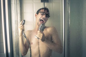 showering